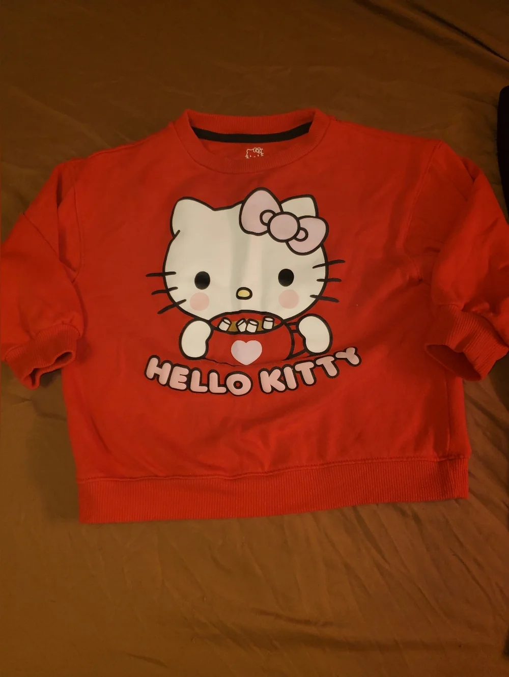 B2G1F Hello Kitty Red Graphic Sweatshirt with Black Ribbed Pants Set 3T